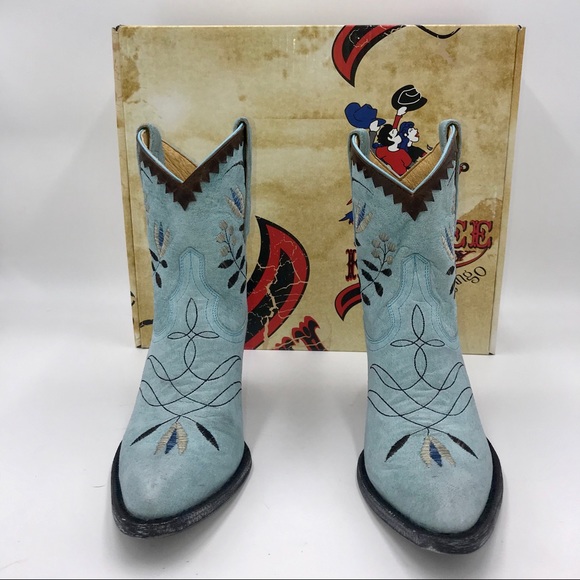 🆕 OLD GRINGO | Amitola Cowgirl Leather Blue Boots - Picture 4 of 7